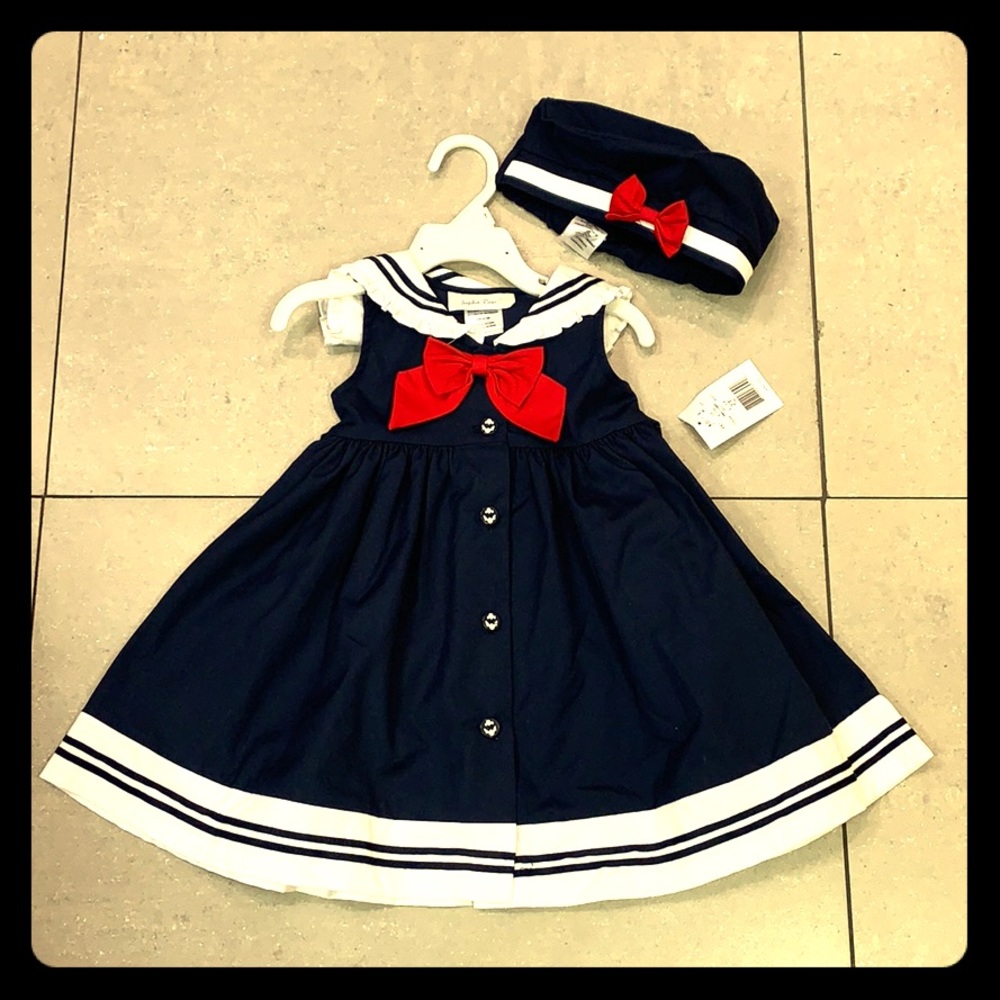 NWT girls sailor dress with hat